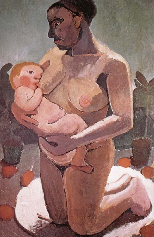 Paula Modersohn-Becker Mother knelt and son Spain oil painting art